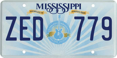 MS license plate ZED779