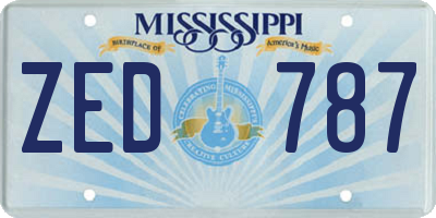 MS license plate ZED787