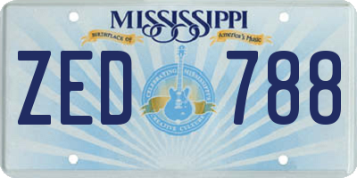 MS license plate ZED788