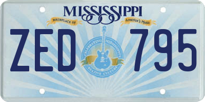 MS license plate ZED795
