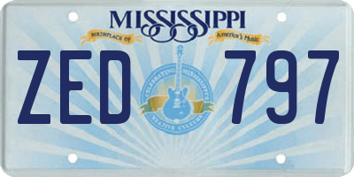 MS license plate ZED797
