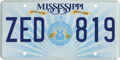 MS license plate ZED819