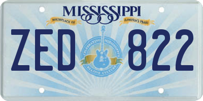 MS license plate ZED822
