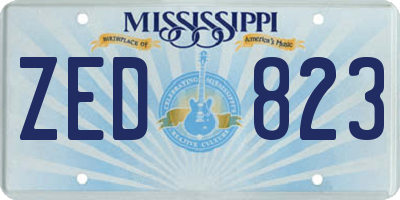 MS license plate ZED823