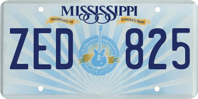 MS license plate ZED825