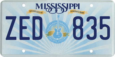 MS license plate ZED835