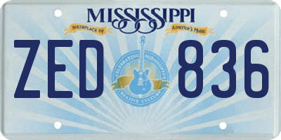 MS license plate ZED836