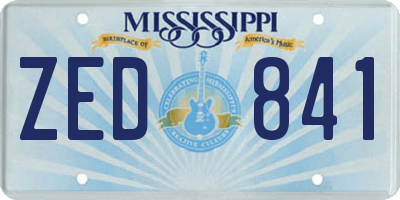MS license plate ZED841