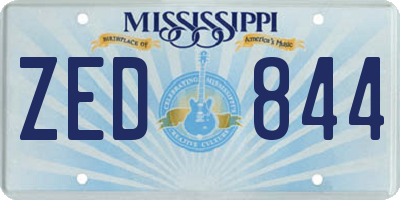 MS license plate ZED844