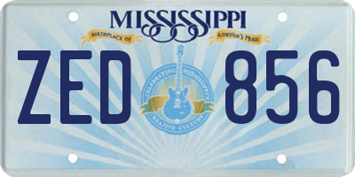 MS license plate ZED856