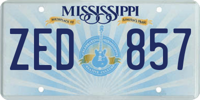 MS license plate ZED857