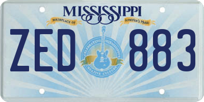 MS license plate ZED883