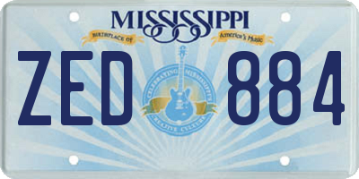 MS license plate ZED884