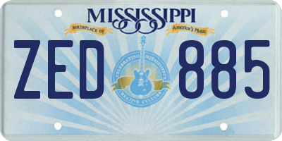 MS license plate ZED885
