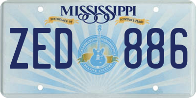 MS license plate ZED886