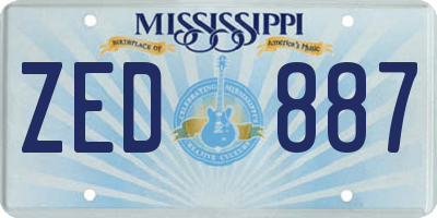 MS license plate ZED887