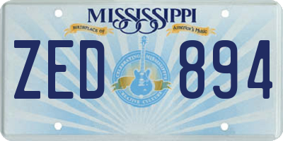 MS license plate ZED894