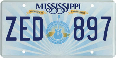 MS license plate ZED897