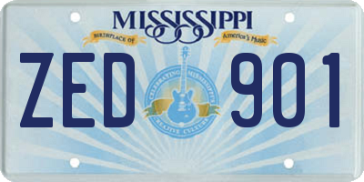 MS license plate ZED901