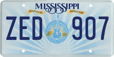 MS license plate ZED907