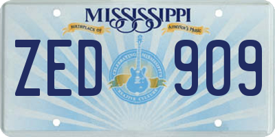 MS license plate ZED909