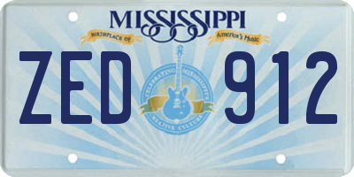 MS license plate ZED912