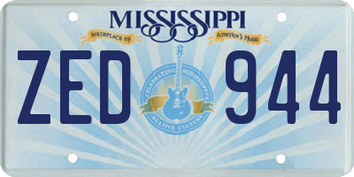 MS license plate ZED944
