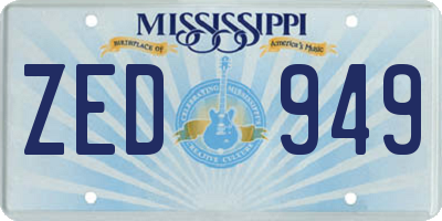 MS license plate ZED949