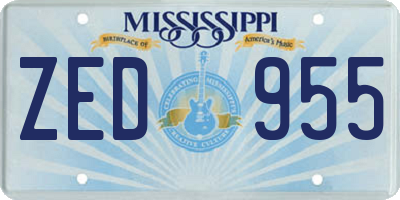 MS license plate ZED955