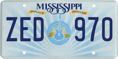 MS license plate ZED970