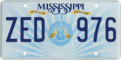 MS license plate ZED976