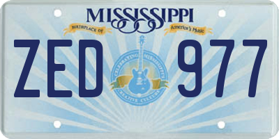MS license plate ZED977