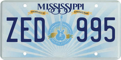 MS license plate ZED995