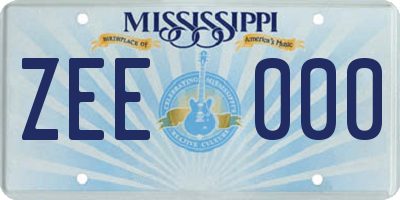 MS license plate ZEE000