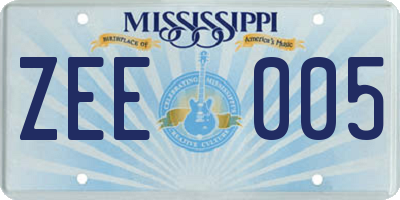 MS license plate ZEE005