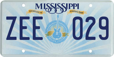 MS license plate ZEE029