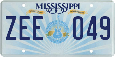 MS license plate ZEE049