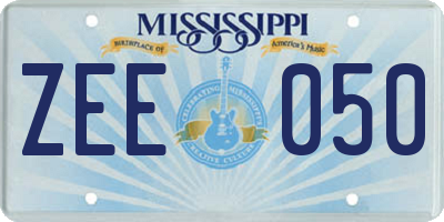 MS license plate ZEE050