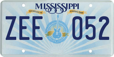 MS license plate ZEE052