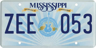 MS license plate ZEE053