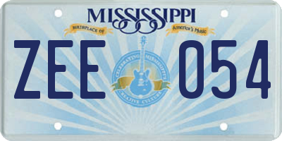 MS license plate ZEE054