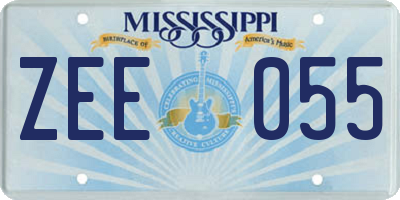 MS license plate ZEE055