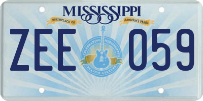 MS license plate ZEE059