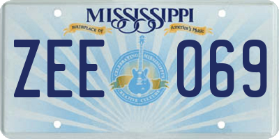 MS license plate ZEE069