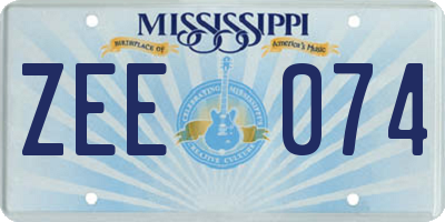 MS license plate ZEE074