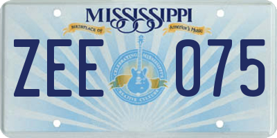 MS license plate ZEE075