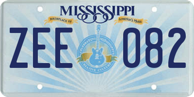 MS license plate ZEE082