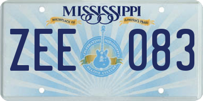 MS license plate ZEE083