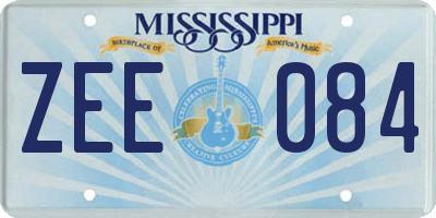 MS license plate ZEE084