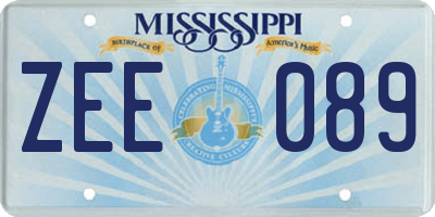 MS license plate ZEE089